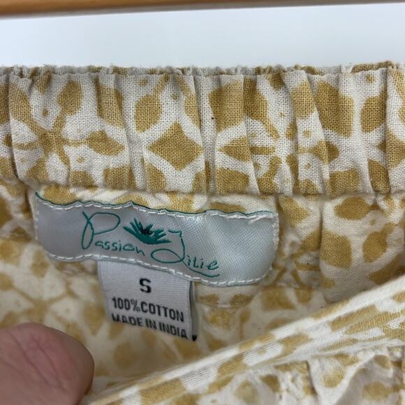 Passion Lilie 100% cotton elastic waist pull on printed A-line midi skirt sz S - Picture 7 of 7